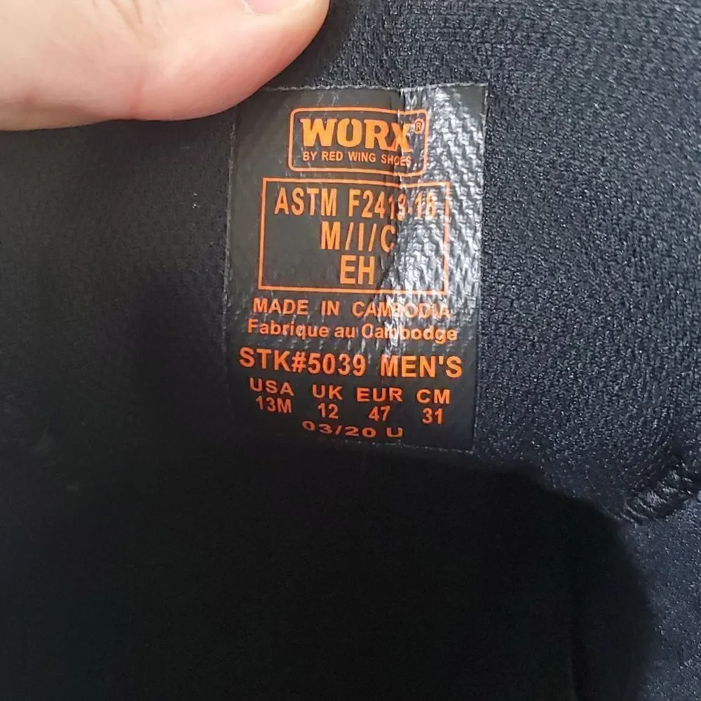 Worx by Red Wing Shoes Men's Slip Resistant Black Work Oxford Shoes Size 13 5039